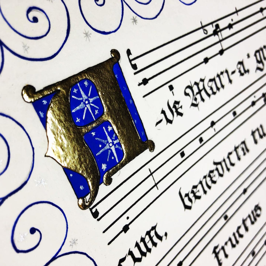 Ave Maria Chant - Gregorian Chant Illuminated Calligraphy Catholic Art ...
