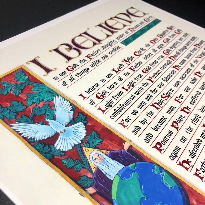 Nicene Creed - I Believe in One God Illuminated Calligraphy Prayer ...