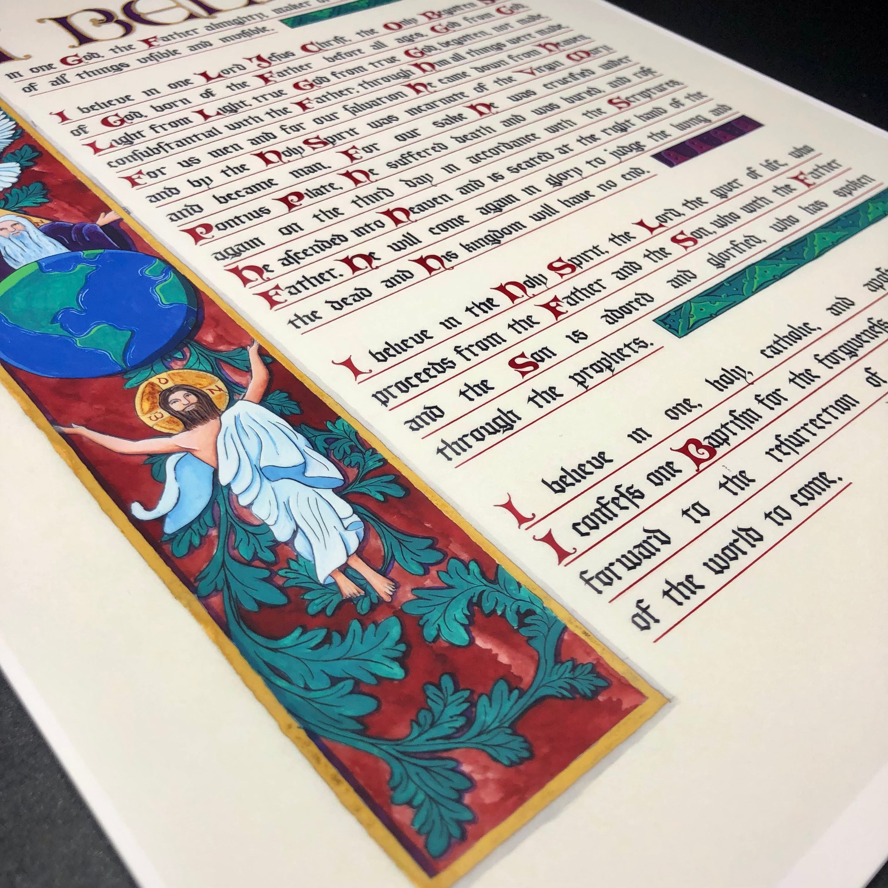 Nicene Creed - I Believe in One God Illuminated Calligraphy Prayer ...