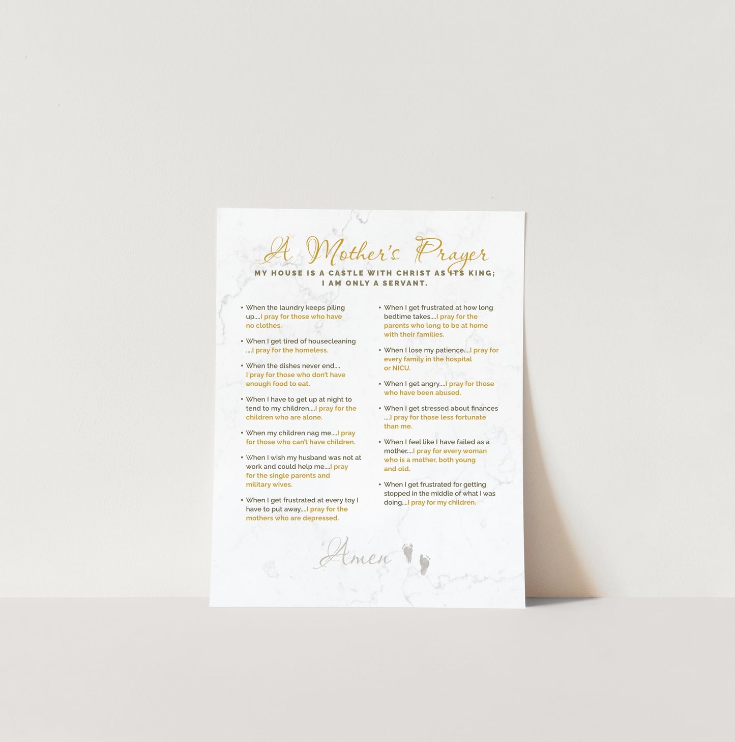 A Mother's Prayer Catholic Art Print