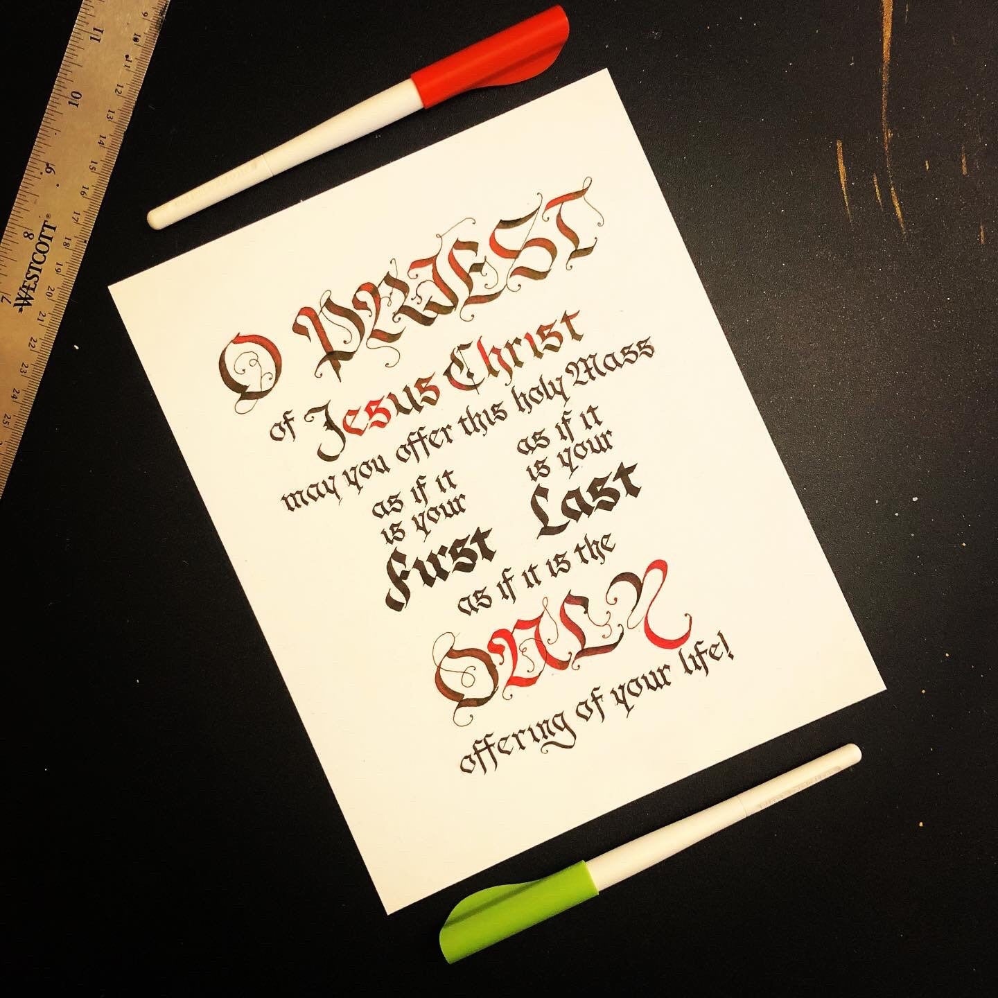 Priest Lettering O PRIEST - Wall art for Sacristy - Prayer before Mass, Gift for ...