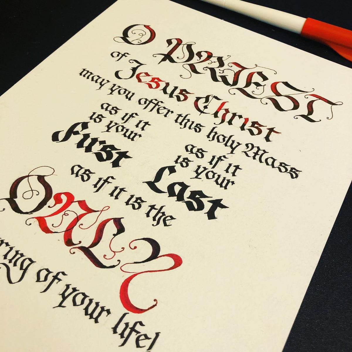 Priest Lettering O PRIEST - Wall art for Sacristy - Prayer before Mass, Gift for ...