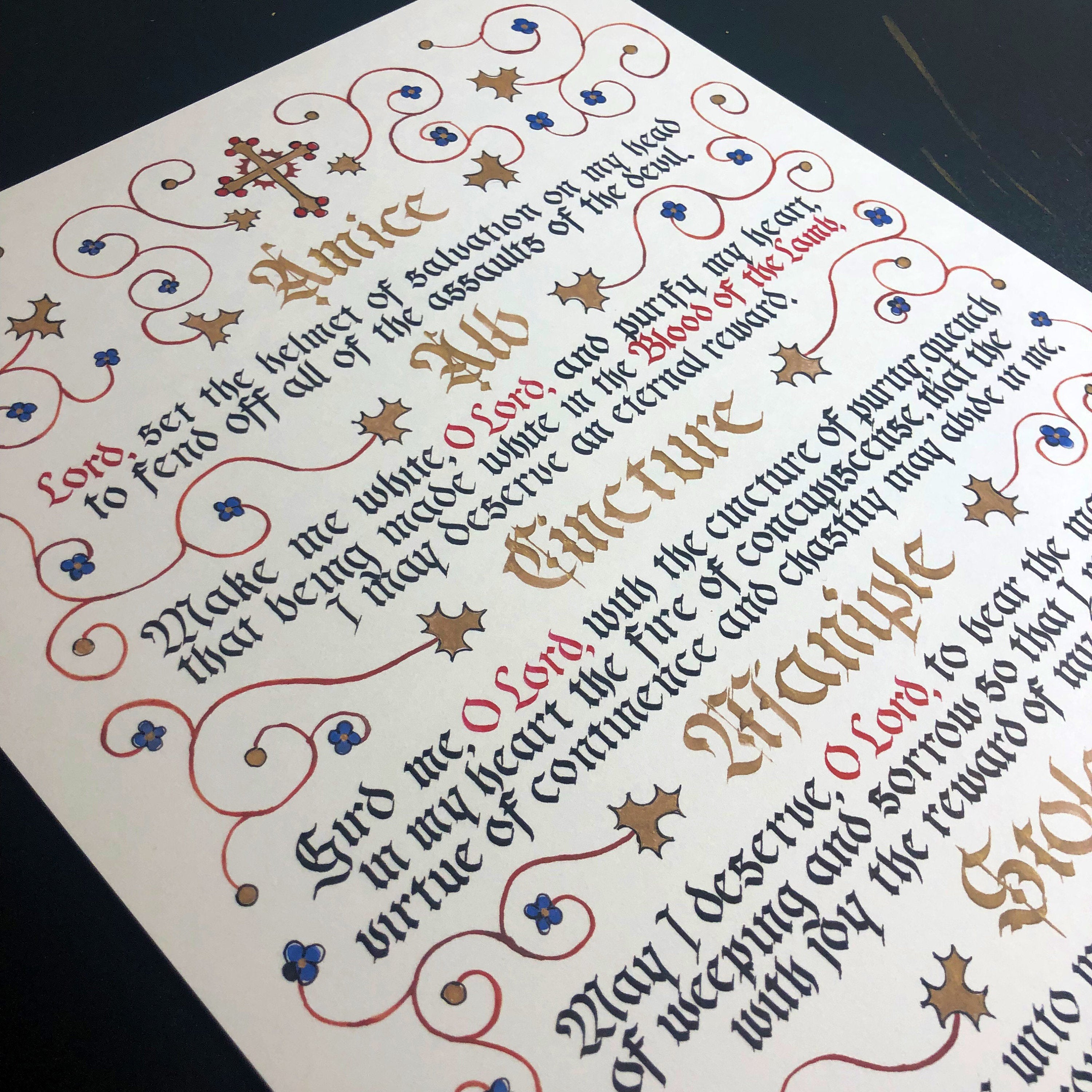 Priest Word Lettering Priest/Deacon Vesting and Handwashing Prayers, English or Latin ...