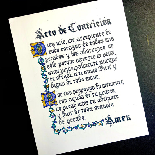 Act of Contrition - English/Spanish/Latin