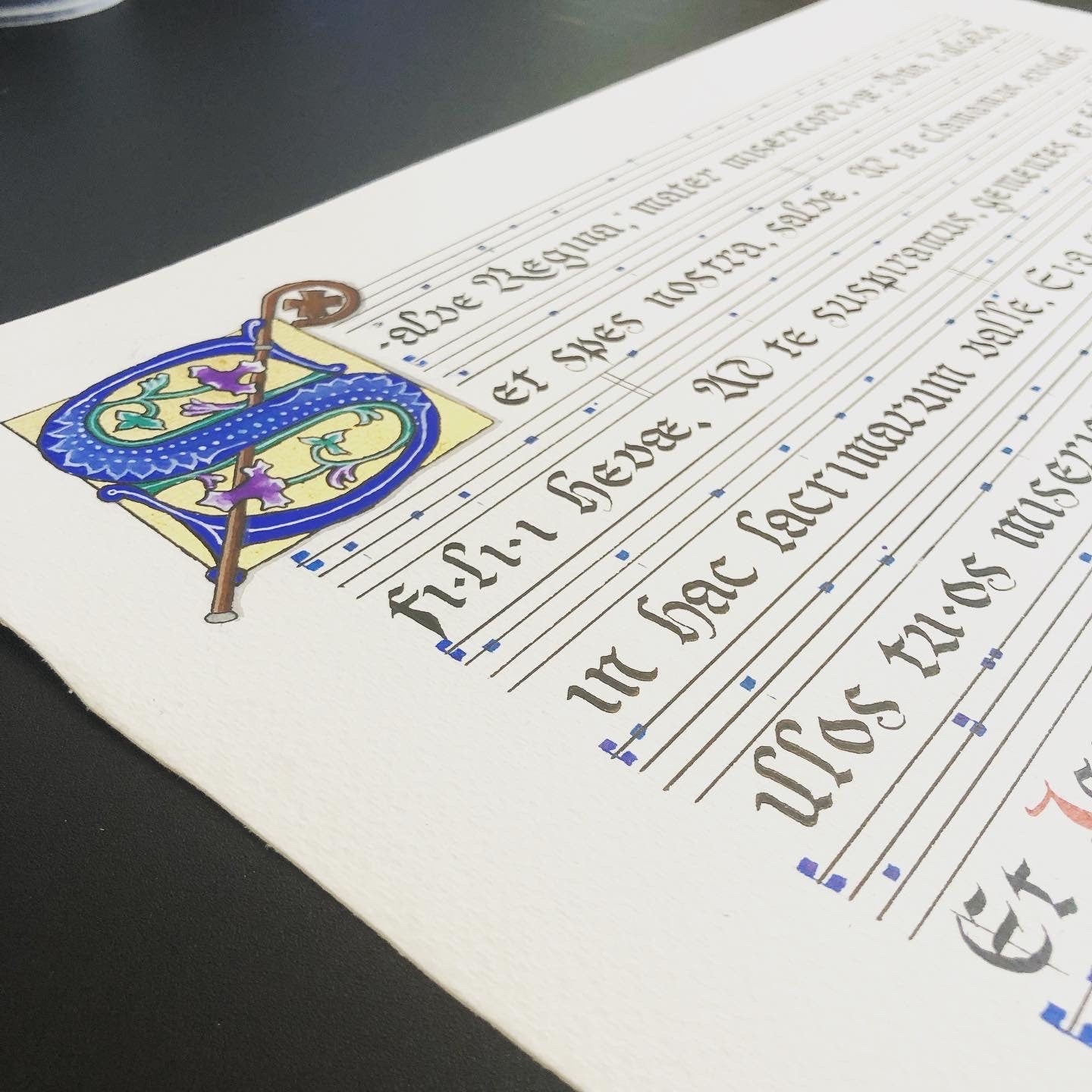 Custom Gregorian Chant | Traditional Catholic Prayer and Hymn Calligraphy and Illumination | Original Hand-made Calligraphy Prayer Art