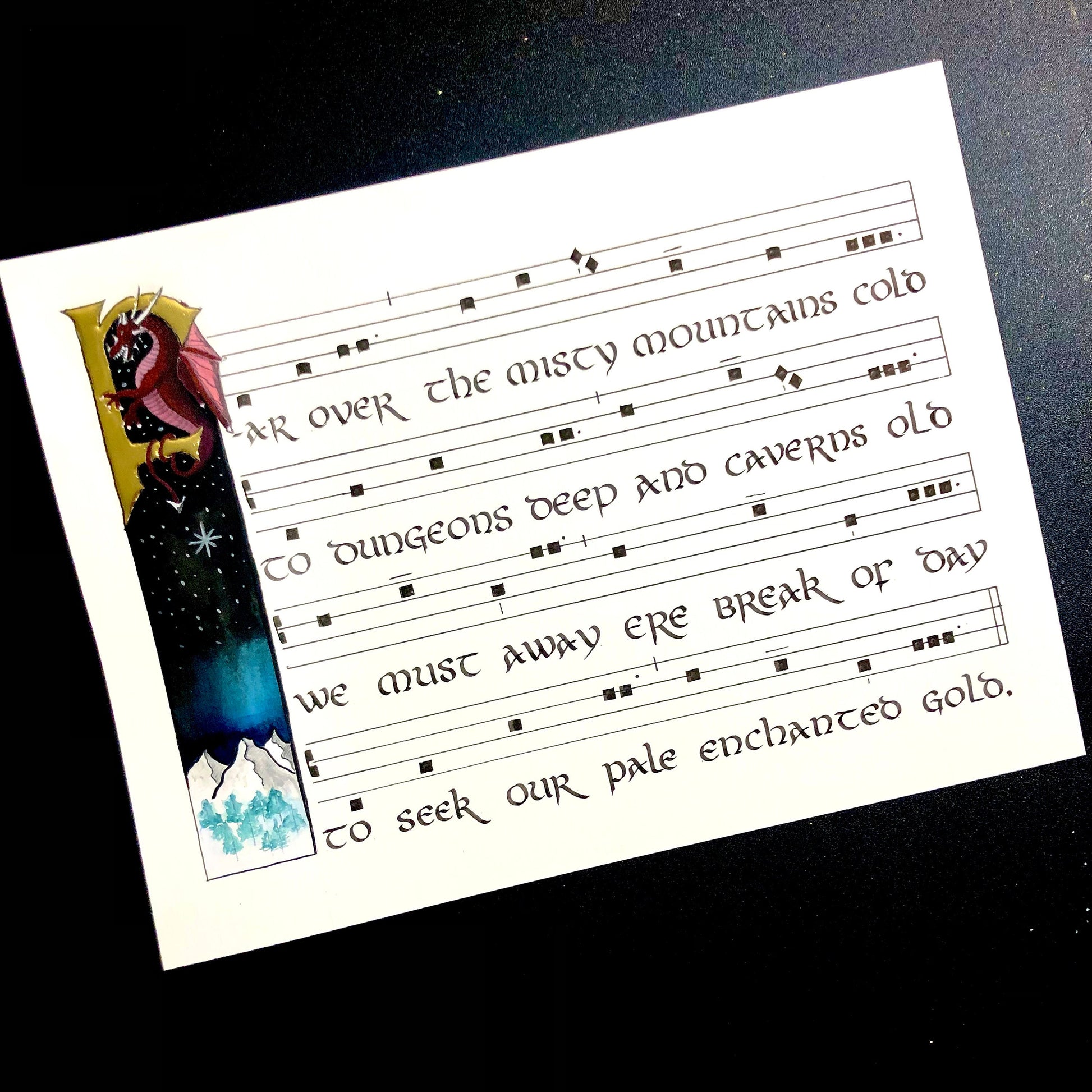 Custom Gregorian Chant | Traditional Catholic Prayer and Hymn Calligraphy and Illumination | Original Hand-made Calligraphy Prayer Art