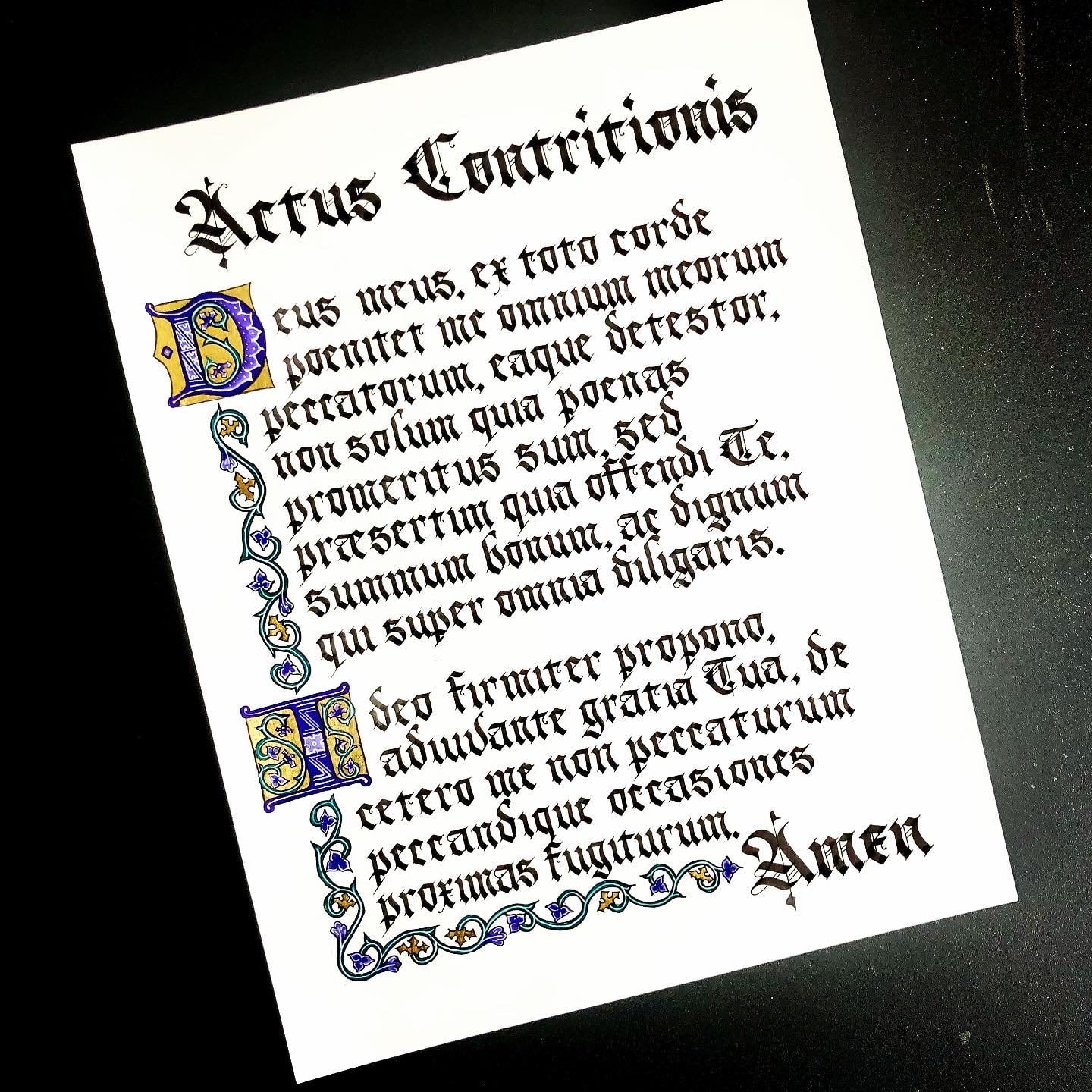 Actus Contritionis Latin Act of Contrition Original Catholic Art